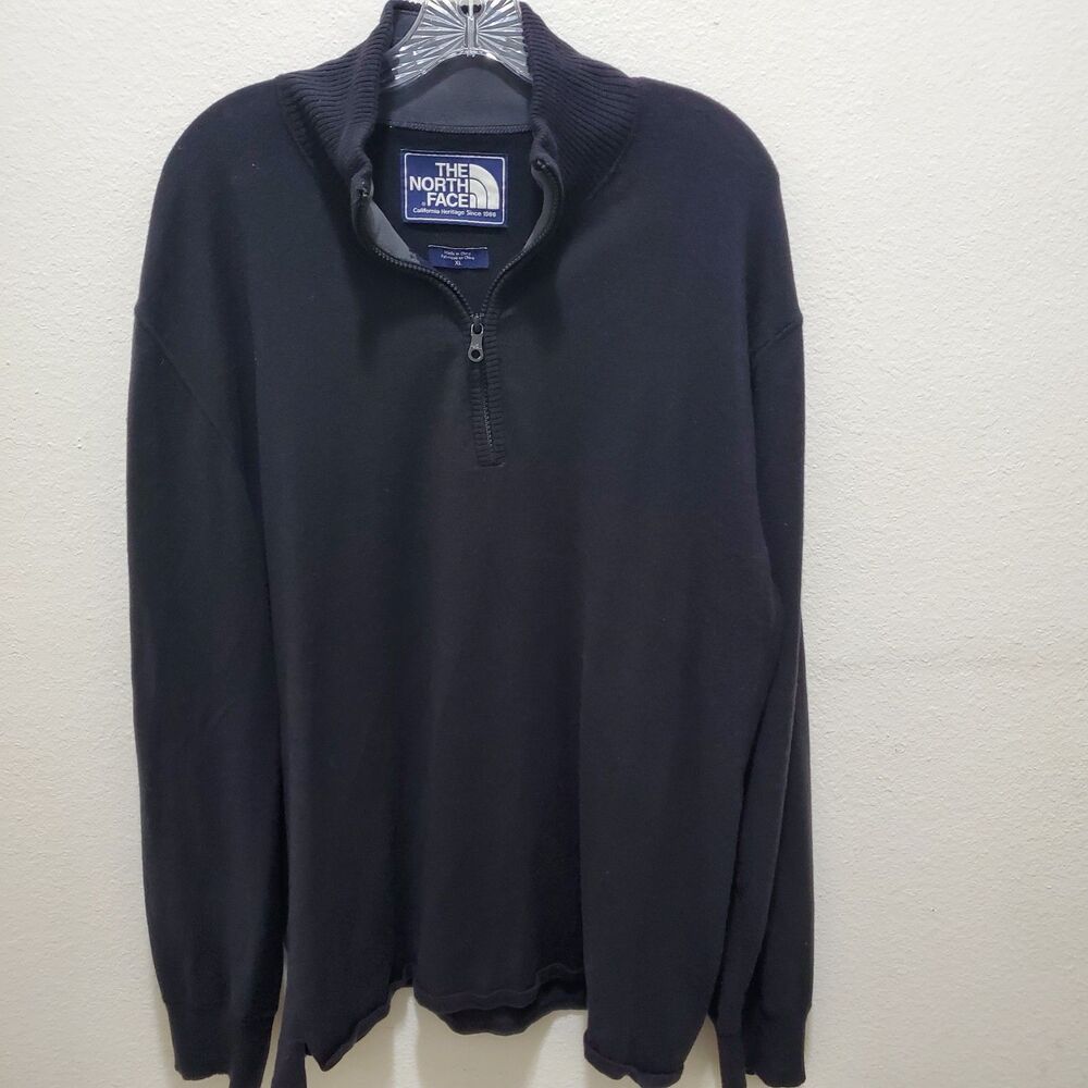 The North Face 1/4‎ Zip Pullover Sweater Mens XL Black Casual